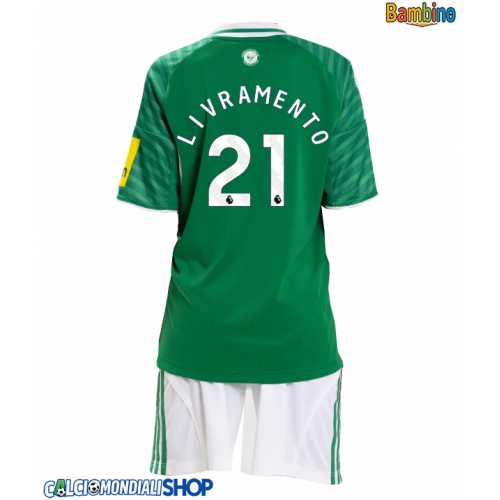 Maglie da calcio Newcastle United Tino Livramento #21 Seconda Maglia Bambino 2025-26 Manica Corta + Pantaloni corti)